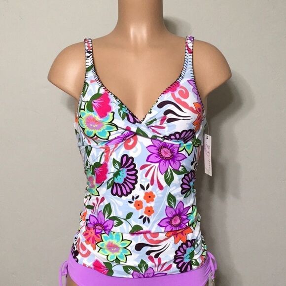 Anne Cole floral tankini top. NWT - Picture 1 of 16